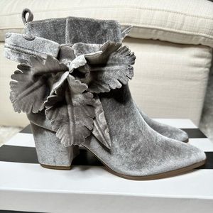 Brand new Cecilia New York velvet flower booties